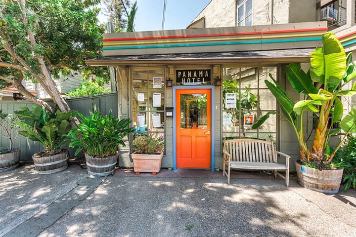 The entrance to the Panama Hotel in San Rafael, California